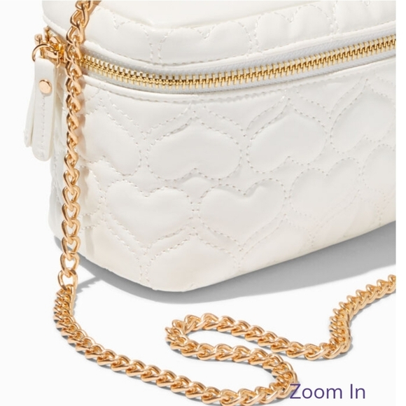 CLAIRE'S Quilted Hearts Dual Strap Crossbody Bag NWT. - Picture 5 of 8